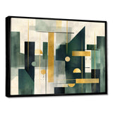 Gold Green Parallel Universes - Abstract Canvas Wall Art