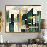 Gold Green Parallel Universes - Abstract Canvas Wall Art