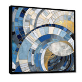 Gold Constructing Blue Realms I - Abstract Canvas Wall Art