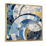 Gold Constructing Blue Realms I - Abstract Canvas Wall Art