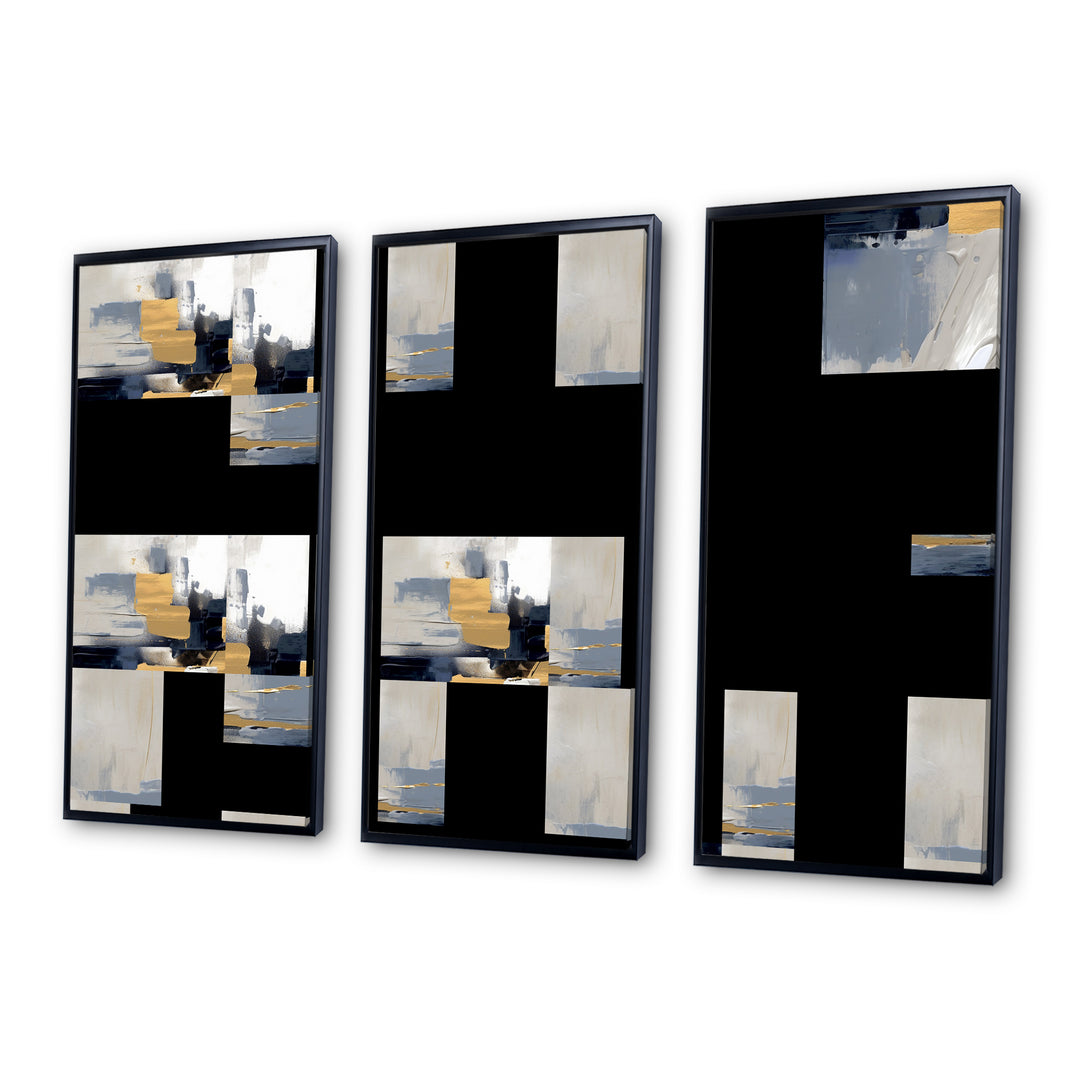 Grey and Gold Transcendent Impressions I - Multi-Panels