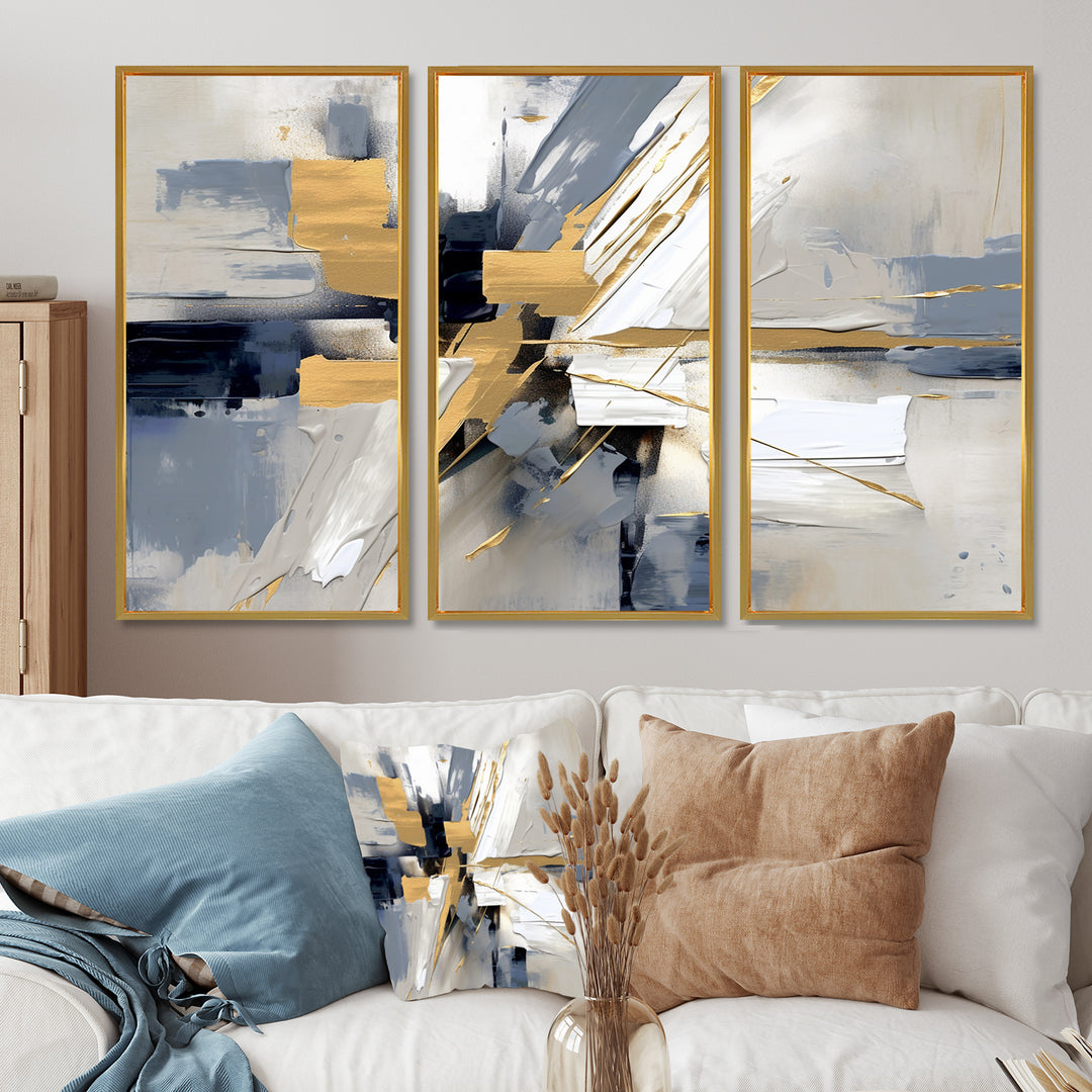 Grey and Gold Transcendent Impressions I - Multi-Panels