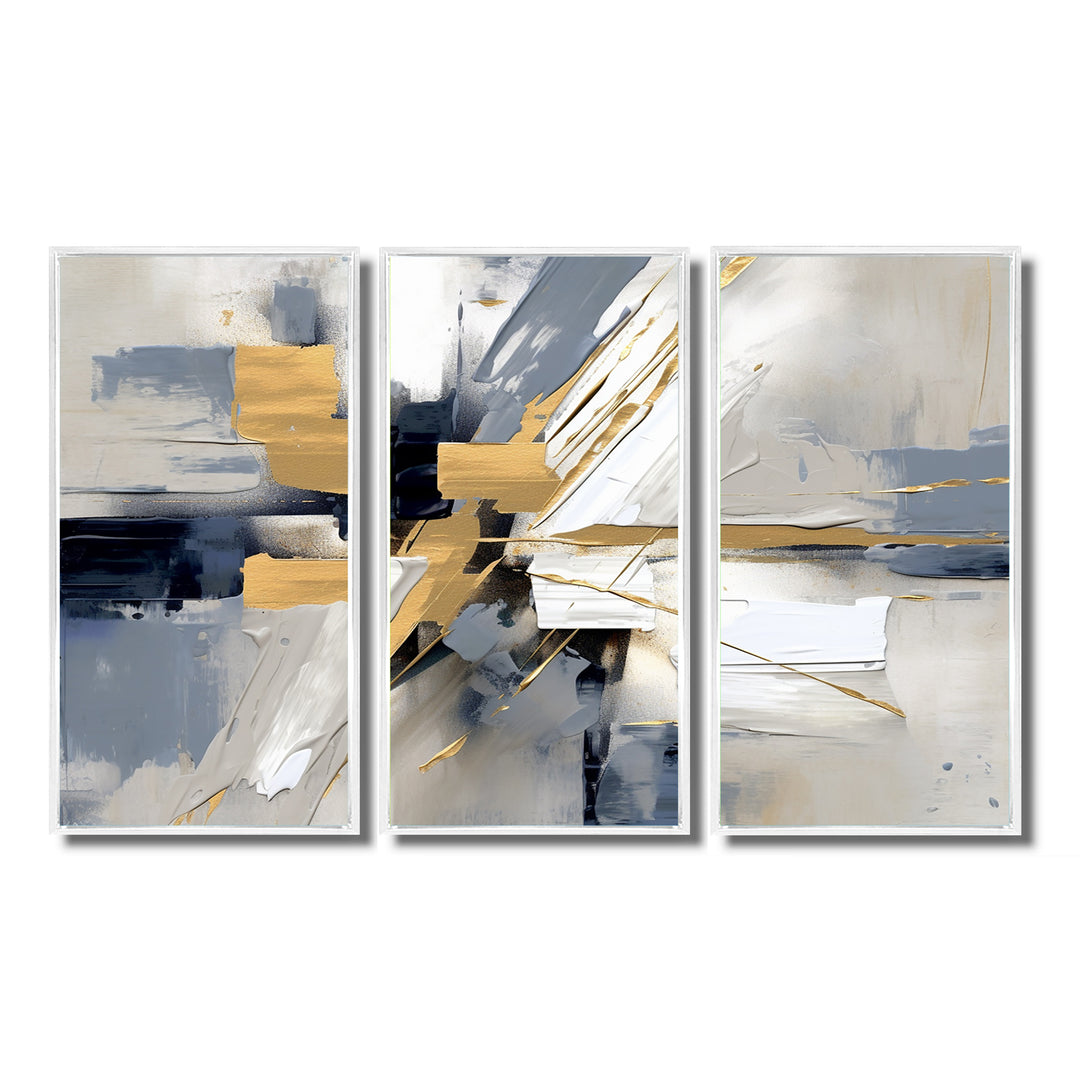 Grey and Gold Transcendent Impressions I - Multi-Panels