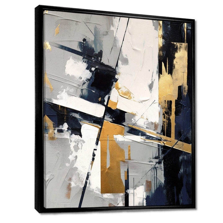 Grey and Gold Impressions Transcendent II - Abstract Canvas Wall Art