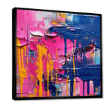 Pink and Blue Explosions Of Color - Abstract Canvas Wall Art