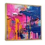 Pink and Blue Explosions Of Color - Abstract Canvas Wall Art