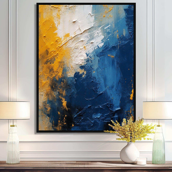 Blue and Yellow Intuitive Expressions I - Abstract Canvas Wall Art