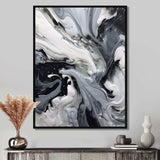 Black and Grey Harmony In Chaos - Abstract Canvas Wall Art