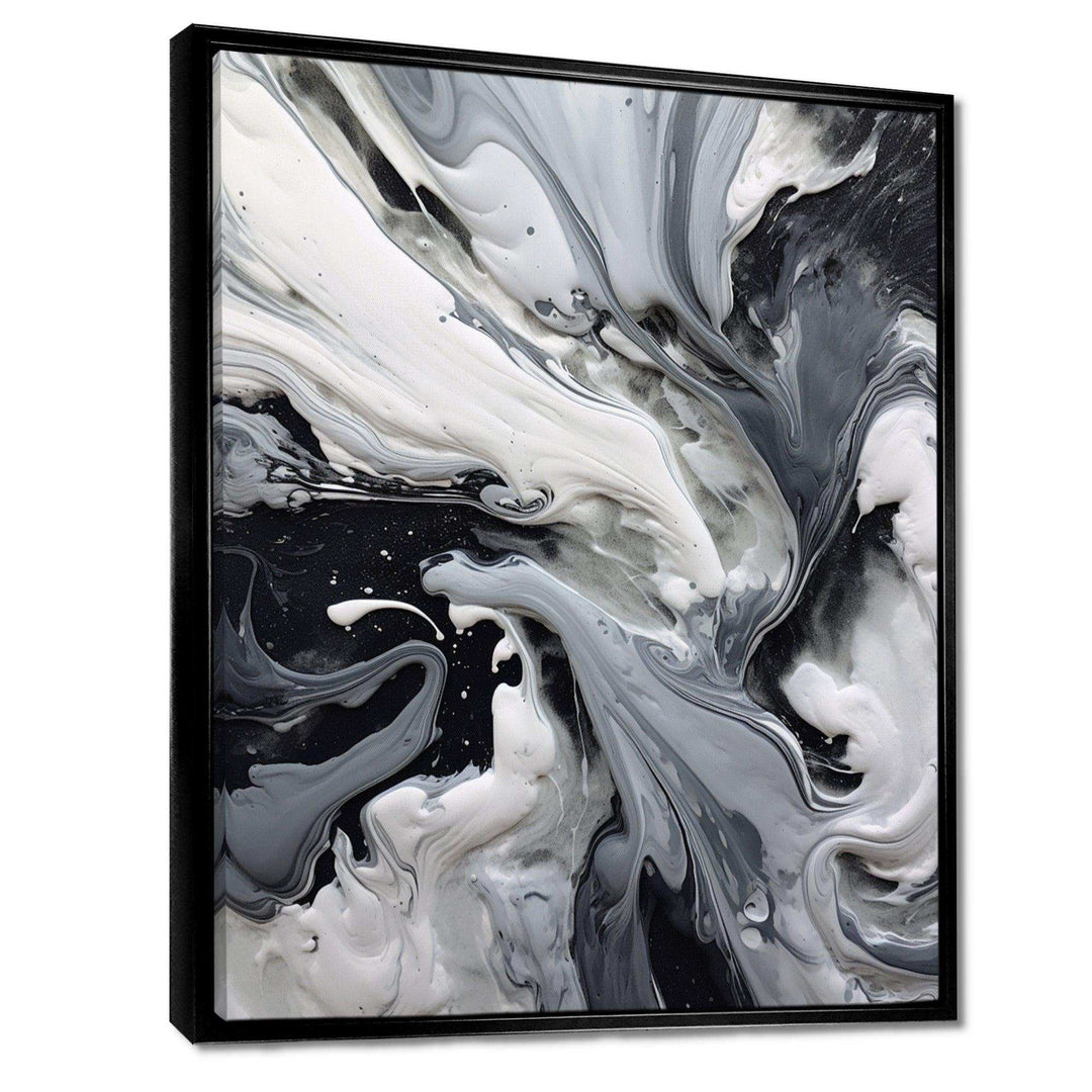 Black and Grey Harmony In Chaos - Abstract Canvas Wall Art