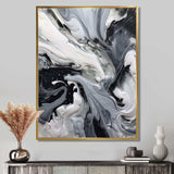 Black and Grey Harmony In Chaos - Abstract Canvas Wall Art