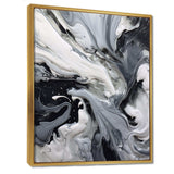 Black and Grey Harmony In Chaos - Abstract Canvas Wall Art