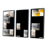 Yellow and Grey Beyond The Canvas II - Multi-Panels