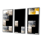 Yellow and Grey Beyond The Canvas II - Multi-Panels