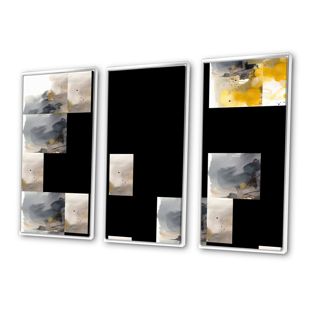 Yellow and Grey Beyond The Canvas II - Multi-Panels