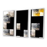Yellow and Grey Beyond The Canvas II - Multi-Panels
