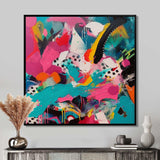 Pink and Turquoise Abstract Enigma II - Abstract Canvas Wall Art