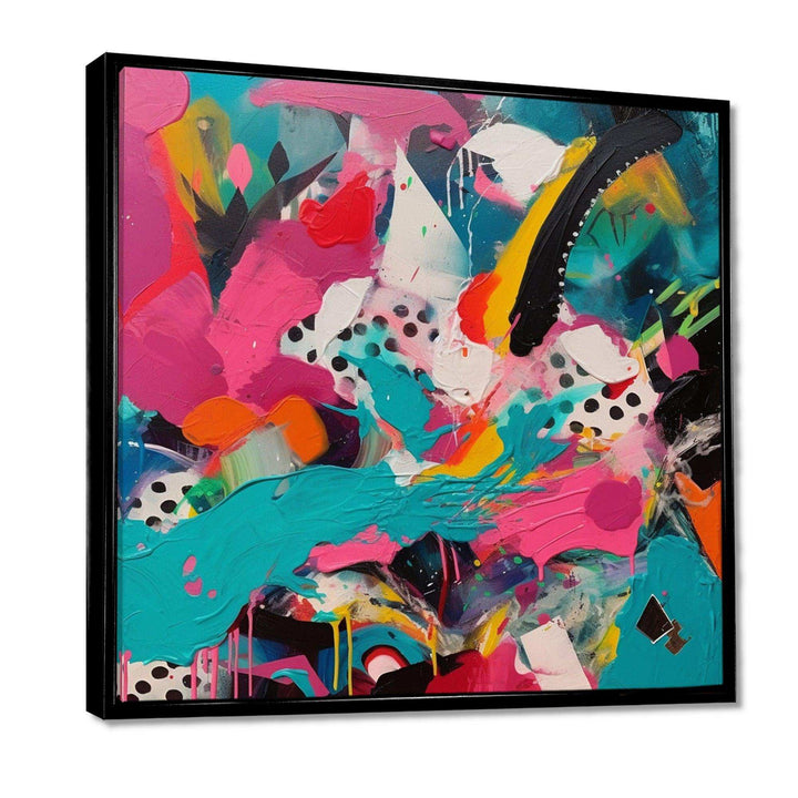 Pink and Turquoise Abstract Enigma II - Abstract Canvas Wall Art