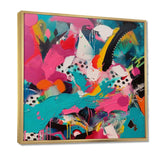 Pink and Turquoise Abstract Enigma II - Abstract Canvas Wall Art