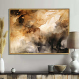 Brown and Cream Abstract Fluidity - Abstract Canvas Wall Art