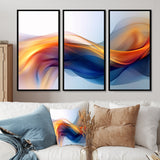 Orange Blue Fractal Fluidity I - Multi-Panels