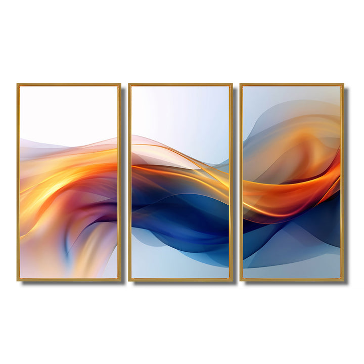 Orange Blue Fractal Fluidity I - Multi-Panels