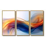Orange Blue Fractal Fluidity I - Multi-Panels