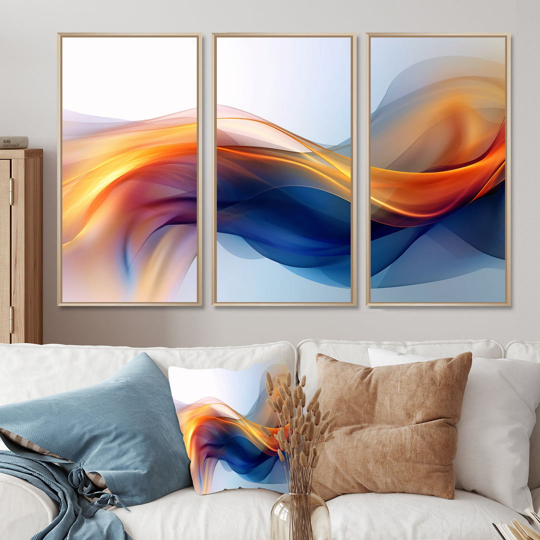 Orange Blue Fractal Fluidity I - Multi-Panels