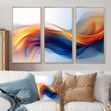 Orange Blue Fractal Fluidity I - Multi-Panels