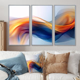 Orange Blue Fractal Fluidity I - Multi-Panels