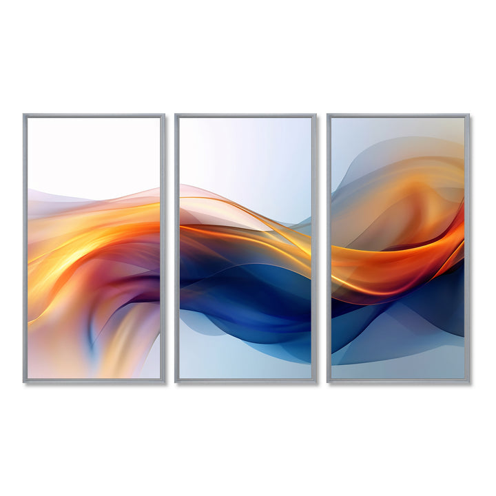 Orange Blue Fractal Fluidity I - Multi-Panels