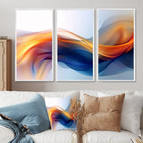 Orange Blue Fractal Fluidity I - Multi-Panels