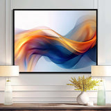 Orange Blue Fractal Fluidity I - Abstract Canvas Wall Art