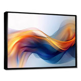 Orange Blue Fractal Fluidity I - Abstract Canvas Wall Art