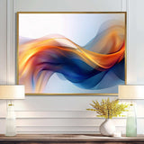 Orange Blue Fractal Fluidity I - Abstract Canvas Wall Art