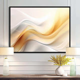 Gold and White Fractal Tsunami V - Abstract Canvas Wall Art