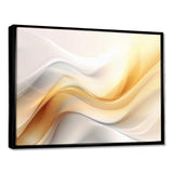 Gold and White Fractal Tsunami V - Abstract Canvas Wall Art