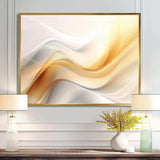 Gold and White Fractal Tsunami V - Abstract Canvas Wall Art