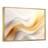 Gold and White Fractal Tsunami V - Abstract Canvas Wall Art