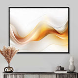 Gold and White Fractal Tsunami VII - Abstract Canvas Wall Art