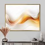 Gold and White Fractal Tsunami VII - Abstract Canvas Wall Art