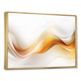 Gold and White Fractal Tsunami VII - Abstract Canvas Wall Art