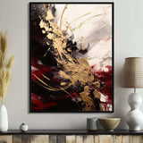 Gold and Red Fluid Fusion I - Abstract Canvas Wall Art