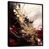 Gold and Red Fluid Fusion I - Abstract Canvas Wall Art