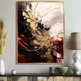 Gold and Red Fluid Fusion I - Abstract Canvas Wall Art