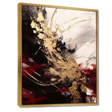 Gold and Red Fluid Fusion I - Abstract Canvas Wall Art