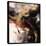 Gold and Red Fluid Fusion II - Abstract Canvas Wall Art