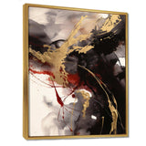 Gold and Red Fluid Fusion II - Abstract Canvas Wall Art