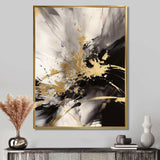 Gold and Grey Fluid Fusion II - Abstract Canvas Wall Art