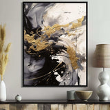 Gold and Grey Fluid Fusion IV - Abstract Canvas Wall Art