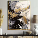 Gold and Grey Fluid Fusion IV - Abstract Canvas Wall Art